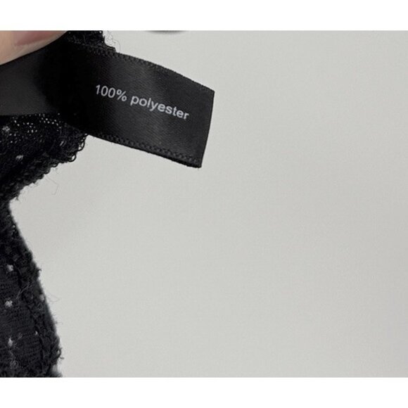 The Limited Women’s Black Swiss Dot Sheer Mesh Blouse Size L Career Office - Picture 8 of 10